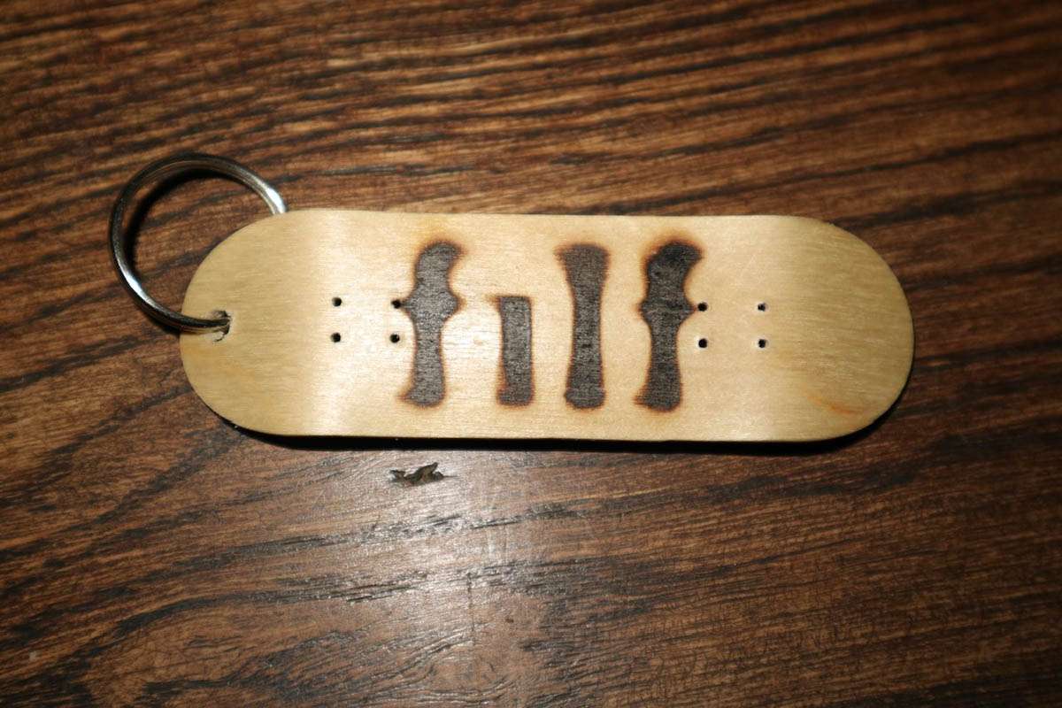 Filf TM Wooden Skateboard Keyring